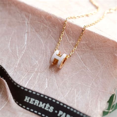 hermes 琺瑯 項鍊|愛馬仕項鍊 Hermes pop H pendant 白金 .